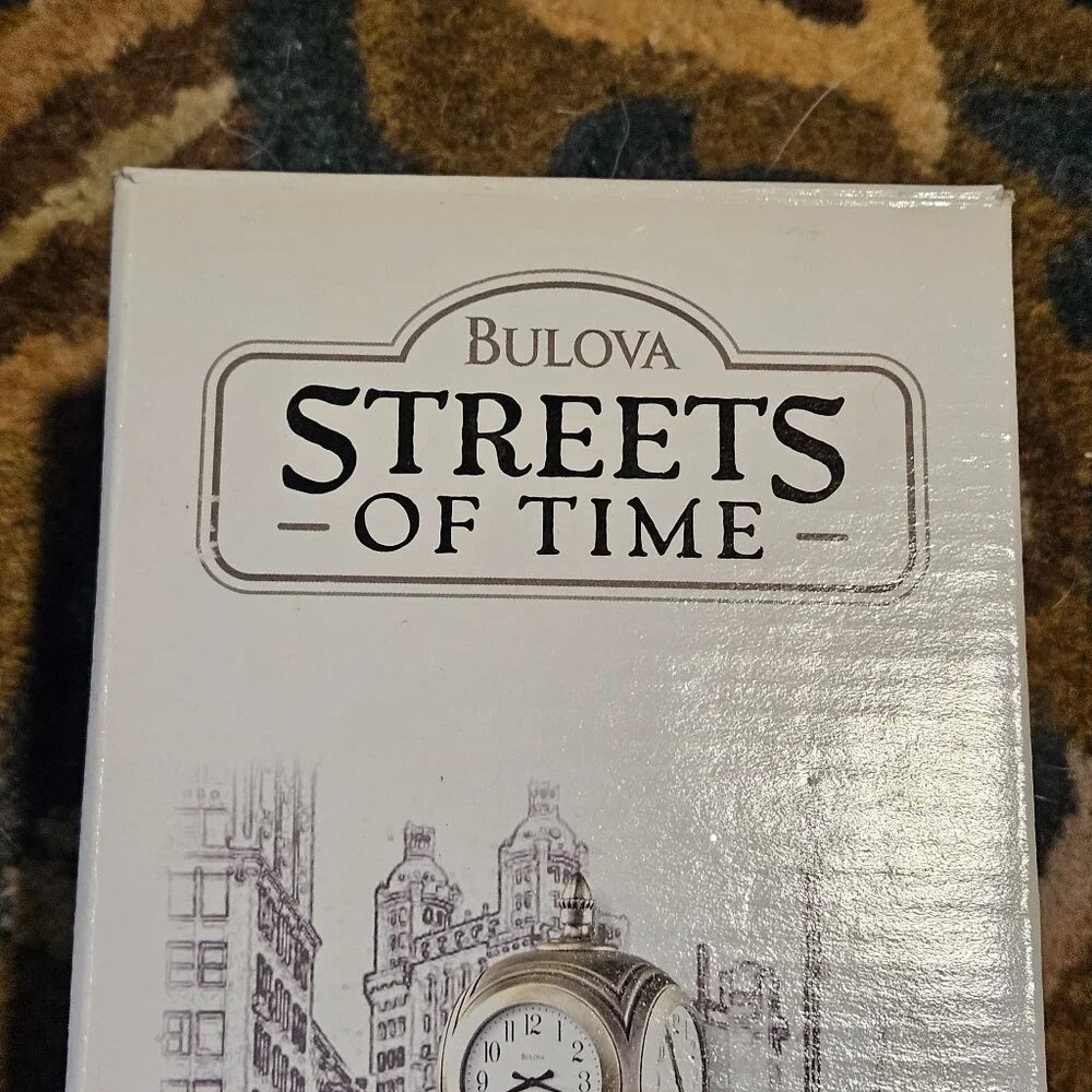 RARE CLASSIC BULOVA UNION SQUARE STREETS OF TIME 4 ZONE DESK MANTEL OFFICE CLOCK